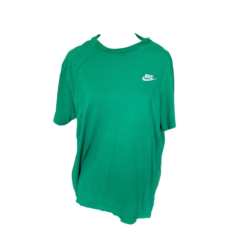 Nike The Nike Tee Green Short Sleeve Embroidered Swoosh Logo T-Shirt Large